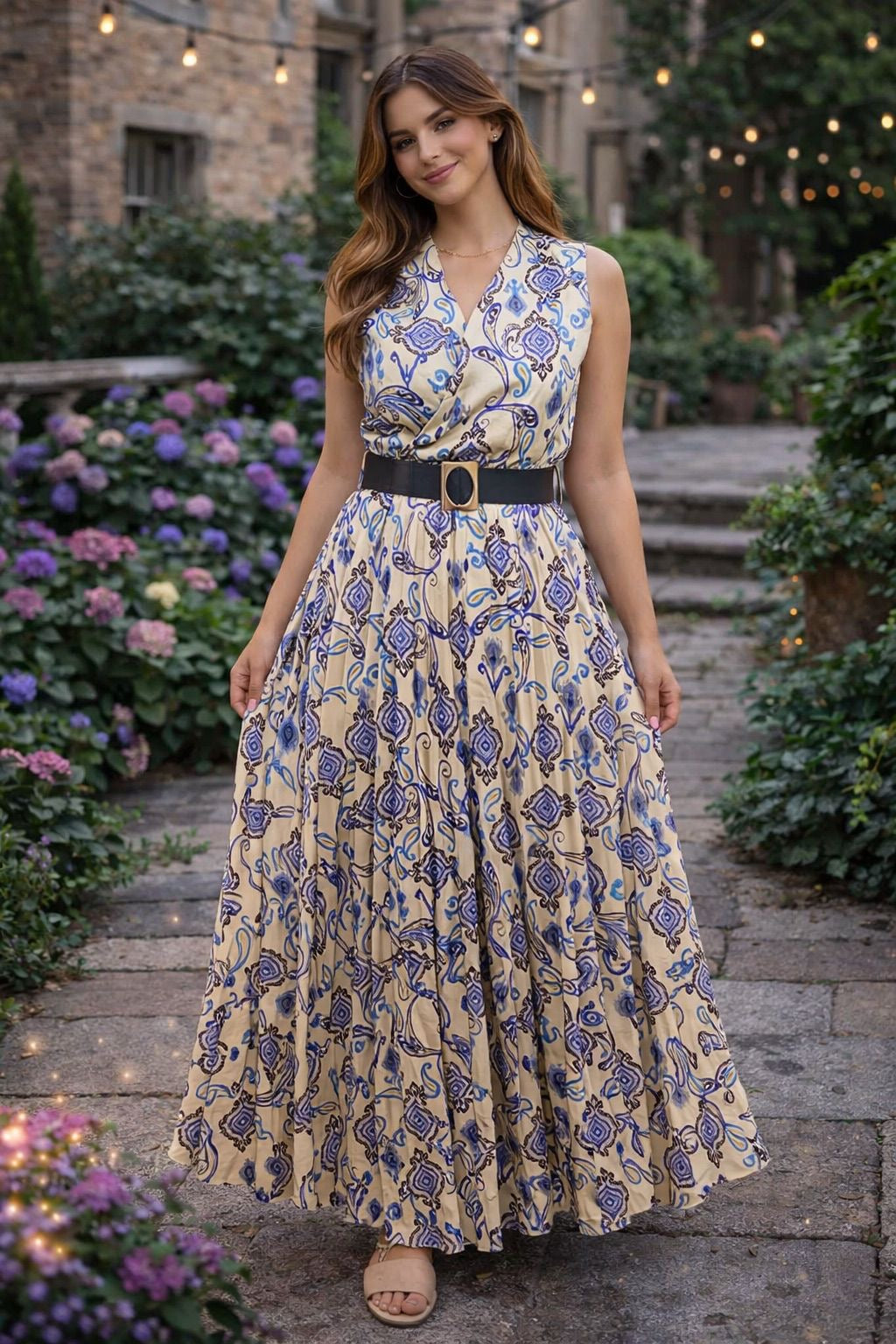 Paisley Print Maxi Dress