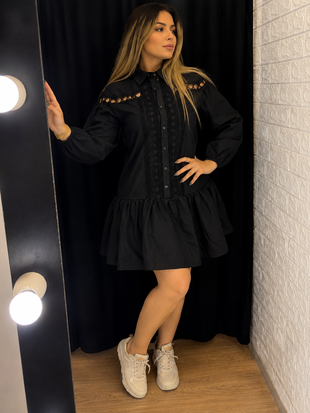 Black Turkish Shirt Dress