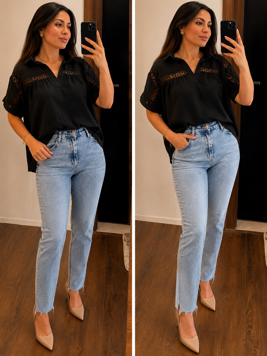 Lace Panel Blouse