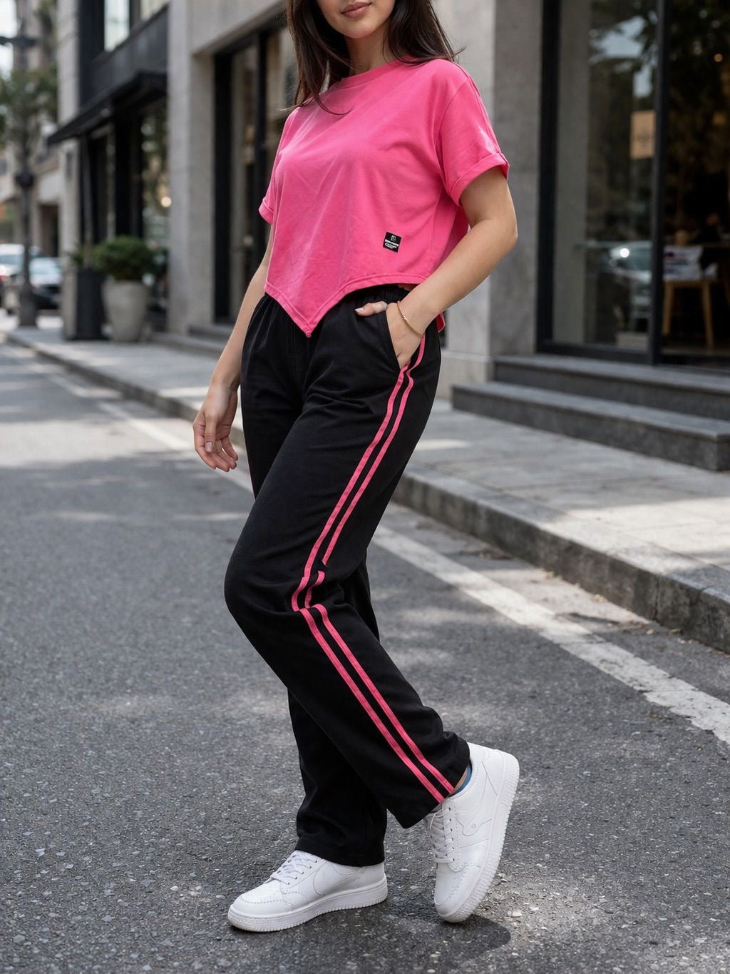 Sport Set 2 Pieces – Crop Top & Wide-Leg Pants