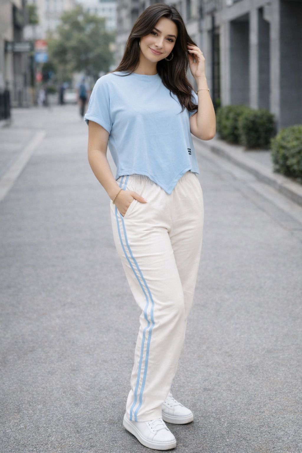 Sport Set 2 Pieces – Crop Top & Wide-Leg Pants