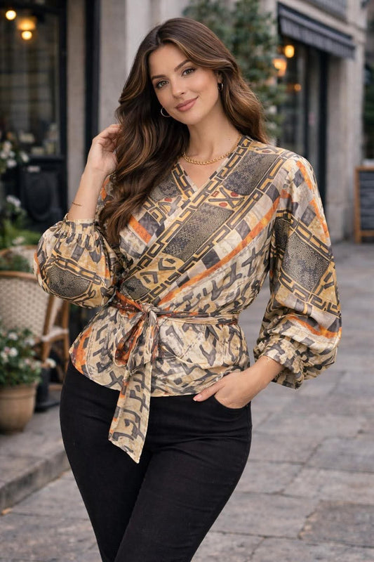 Wrap Satin Blouse