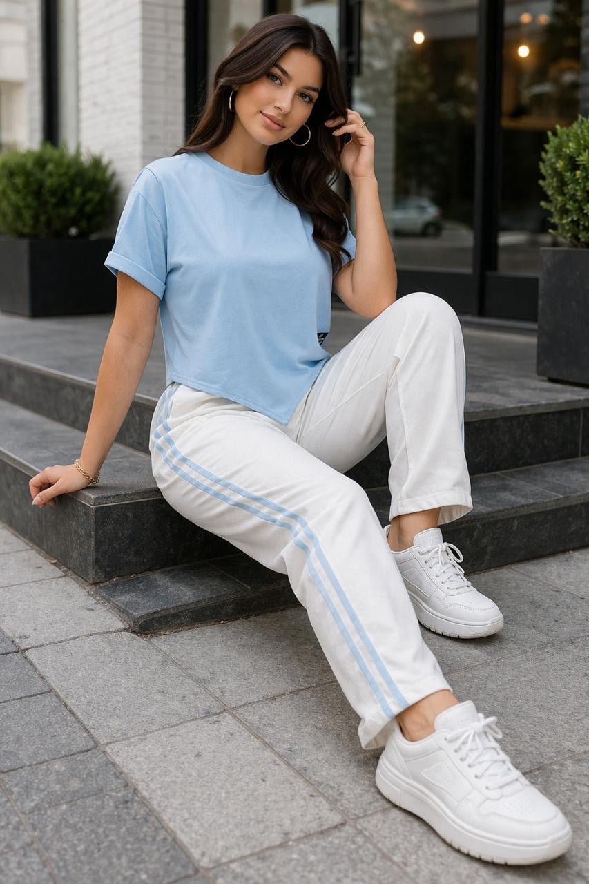 Sport Set 2 Pieces – Crop Top & Wide-Leg Pants