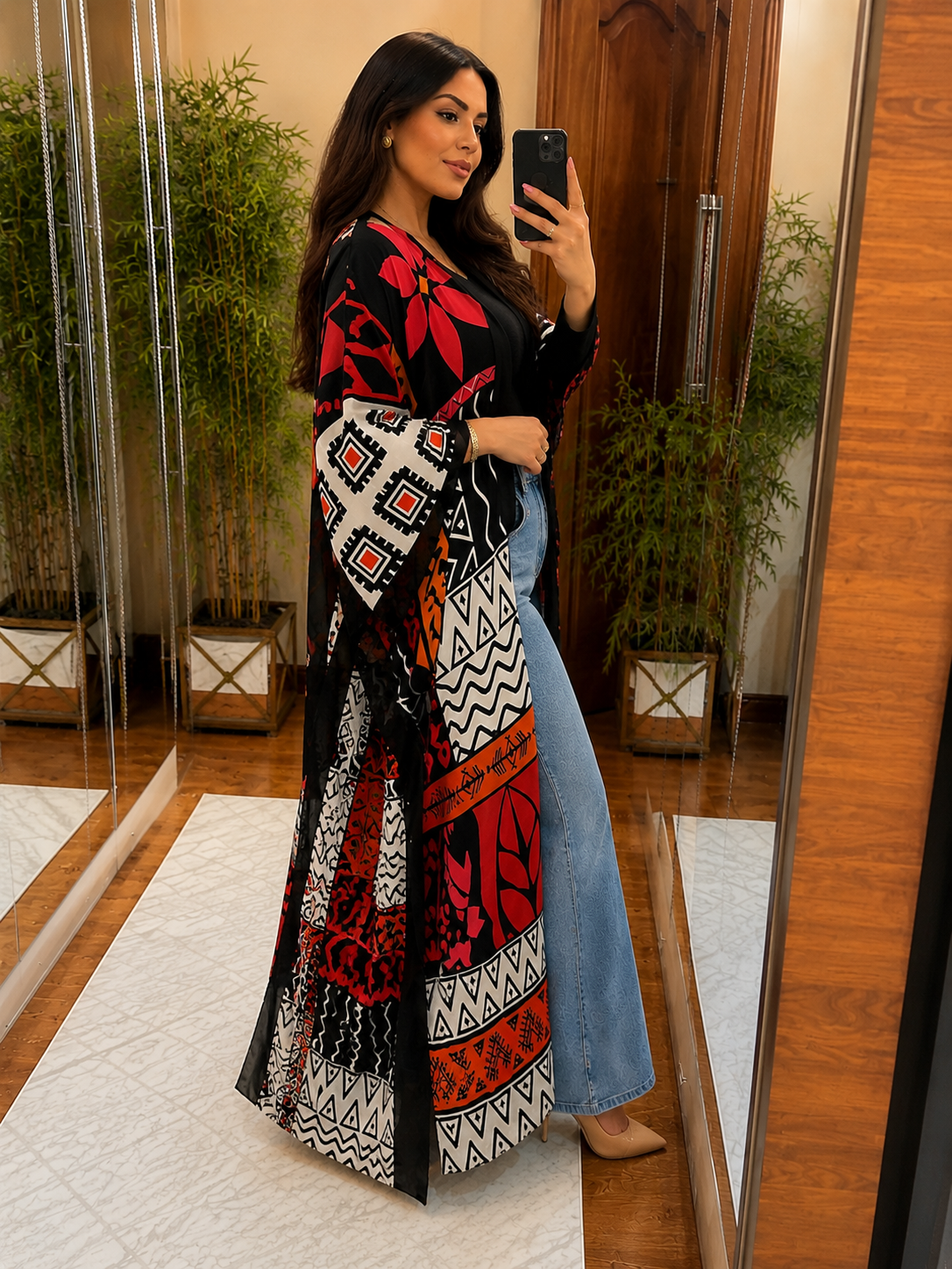 Tribal Print Kimono Cardigan – Free Size