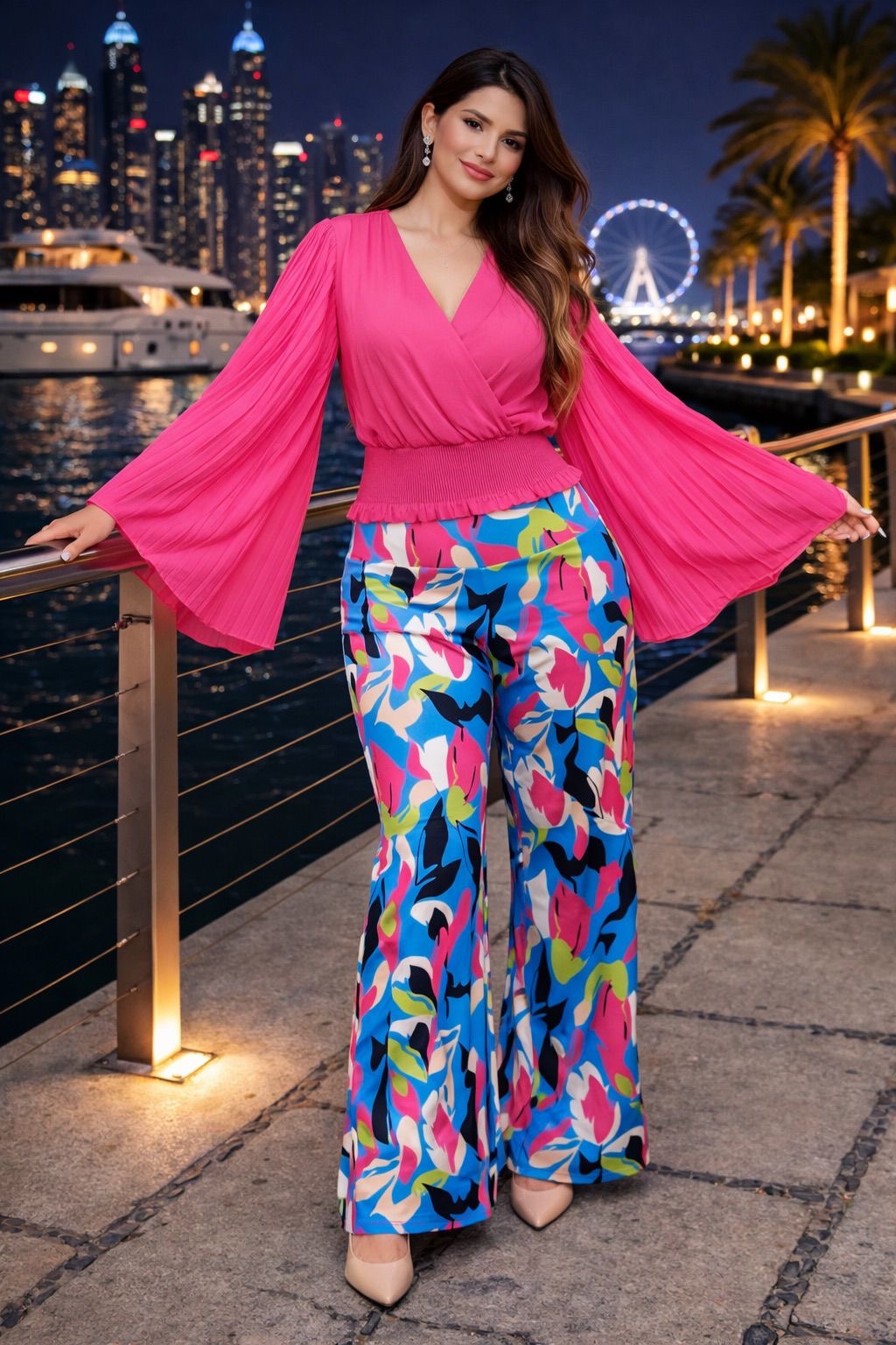 Butterfly Sleeve Wrap Blouse