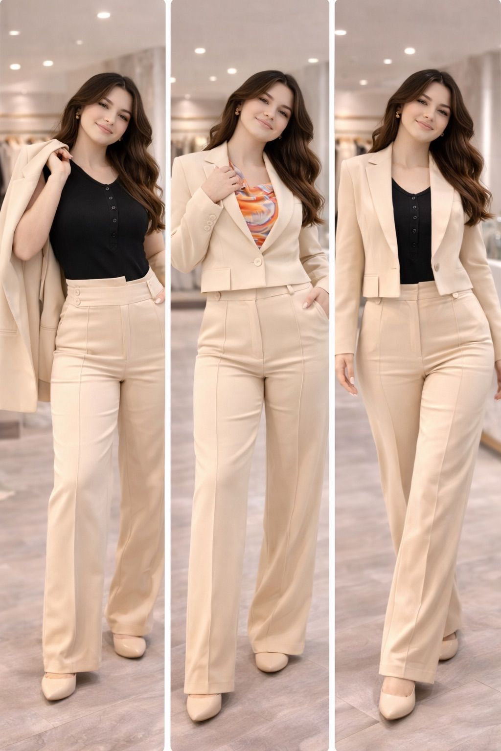 Beige Suit 2 Pieces