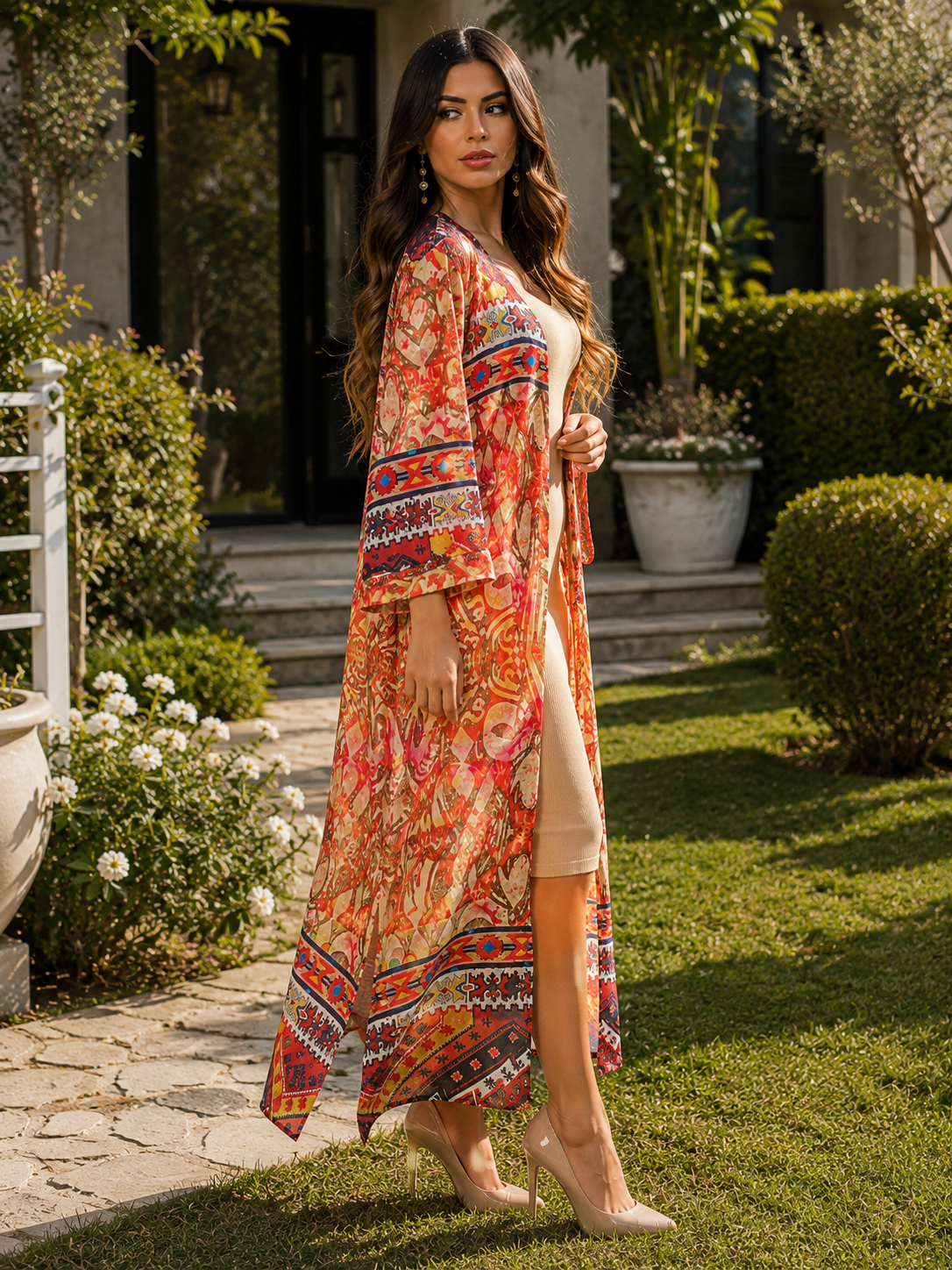Boho Print Kimono Cardigan