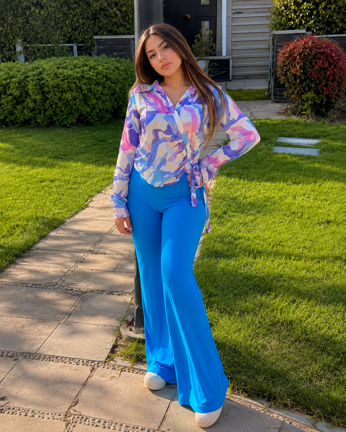 Satin Wrap Blouse
