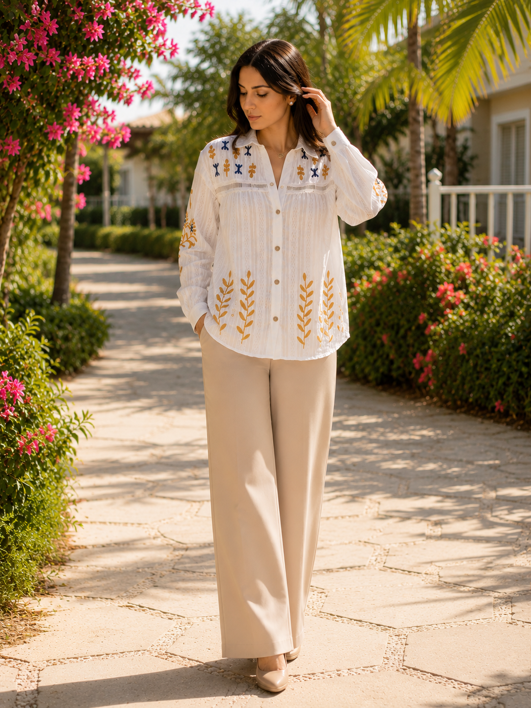 Embroidered White Shirt