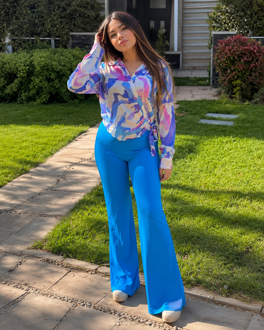 Satin Wrap Blouse