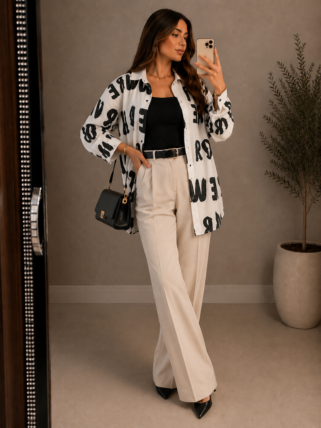 Graffiti Print Oversized Shirt