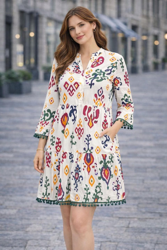 Satin Floral Dress - One Size