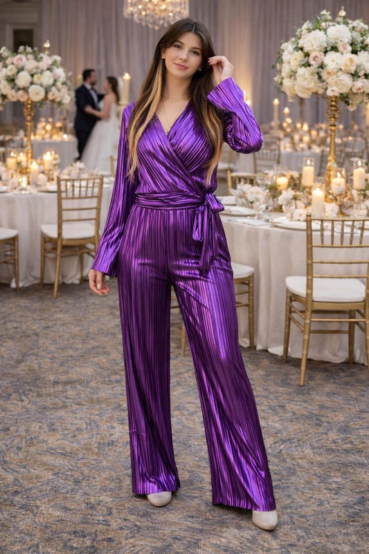 Purple Metallic Two-Piece Set