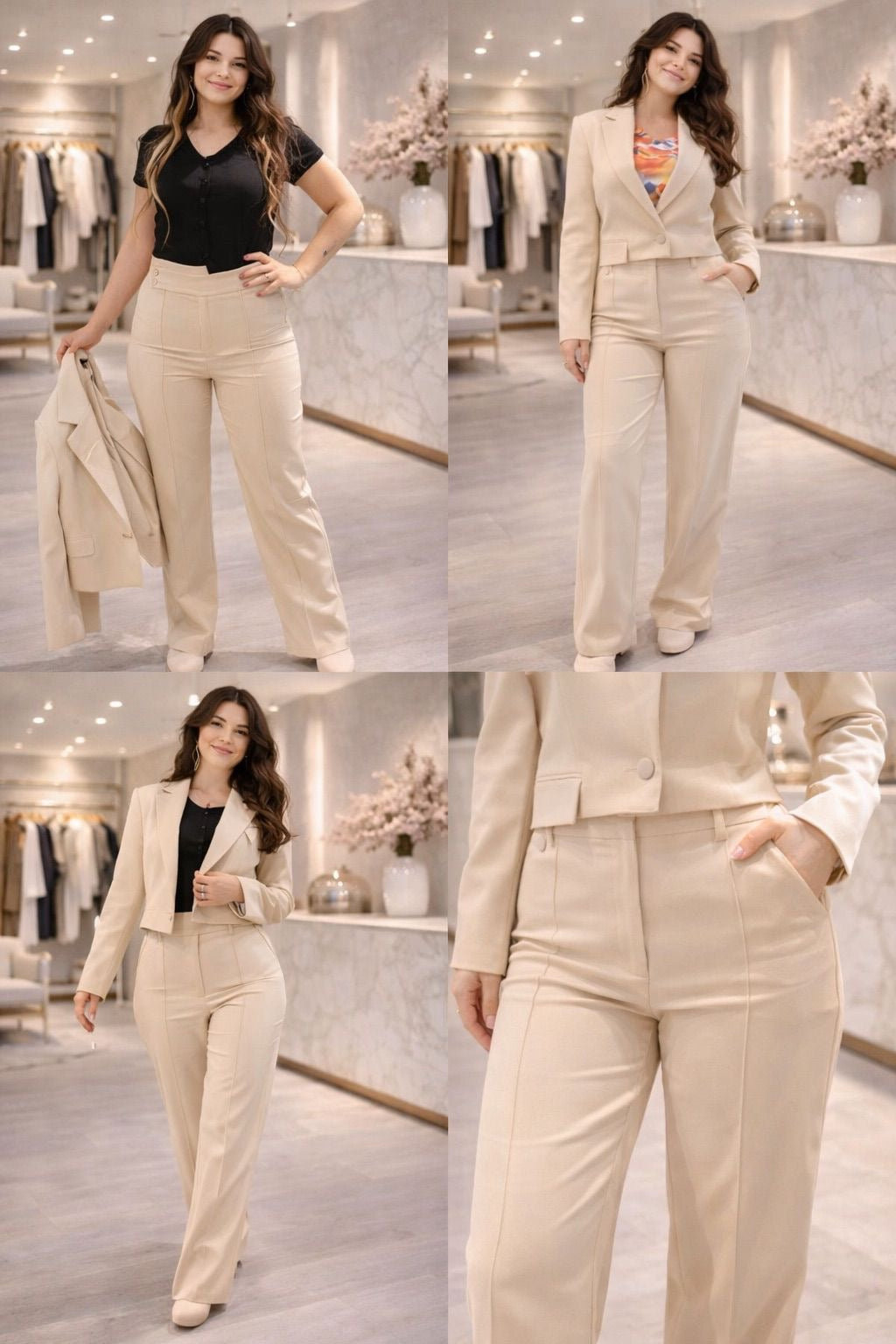 Beige Suit 2 Pieces