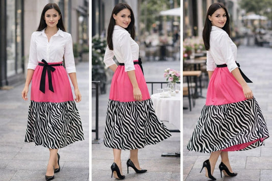Zebra & Pink Two-Tone Dress
