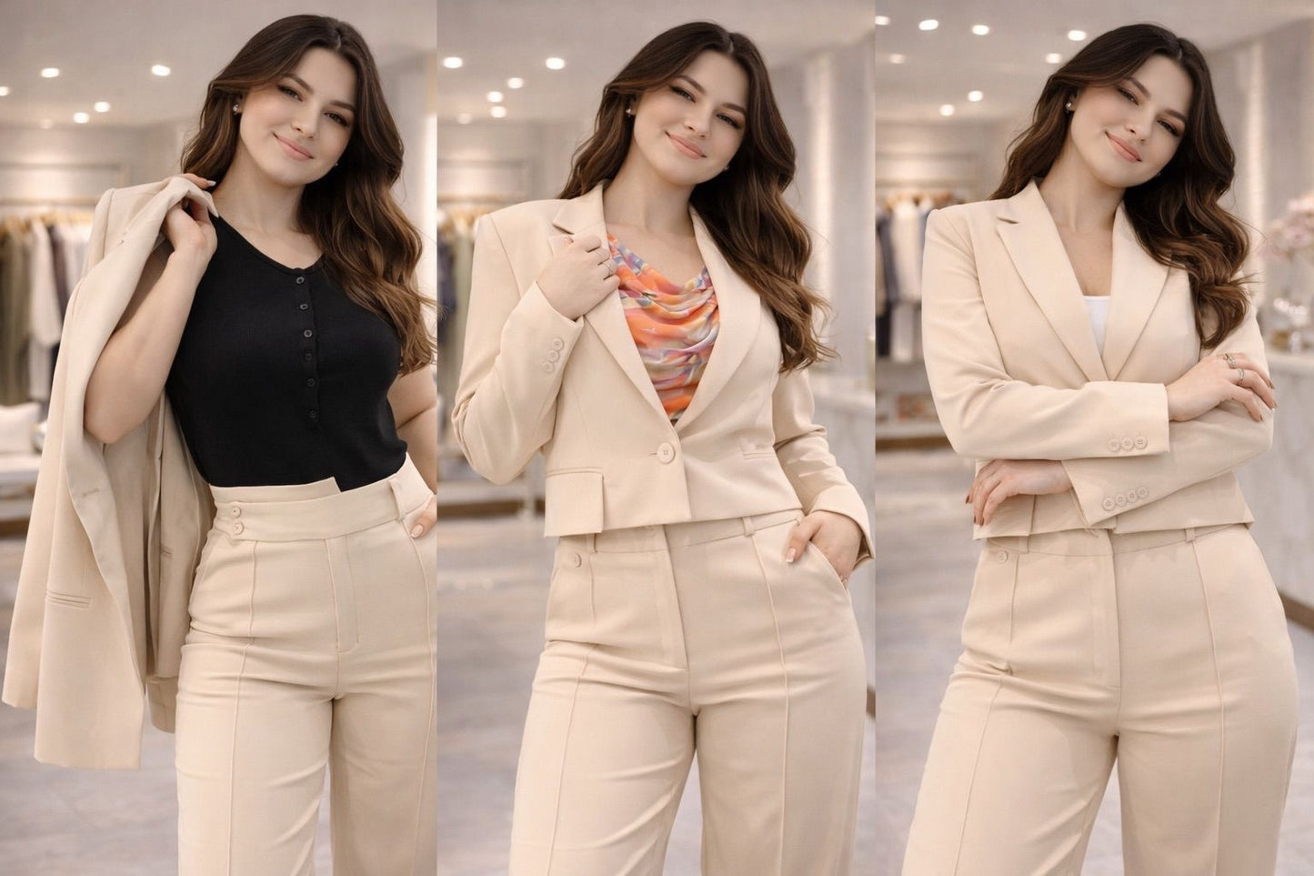Beige Suit 2 Pieces